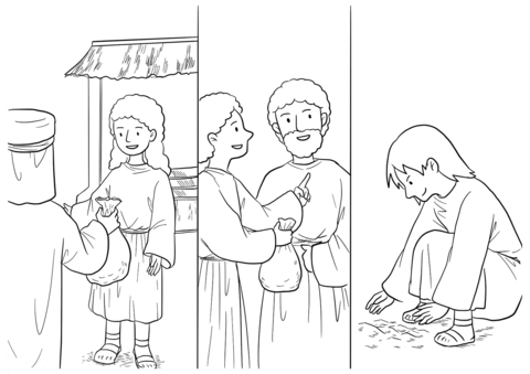 Matthew 25 16 18 Story Of The Talents Coloring Page